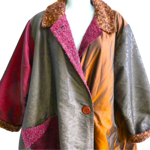 Staley Gretzinger 80s Oversized Jacket Boucle Art To Wear Lagenlook Patchwork